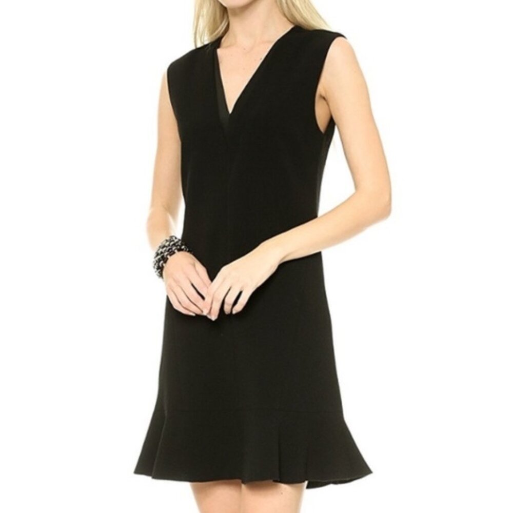 Rebecca Taylor Black Cocktail V-Neck Dress Size 0 Like New